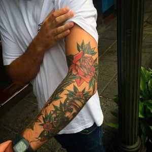 old school tattoo arm men
