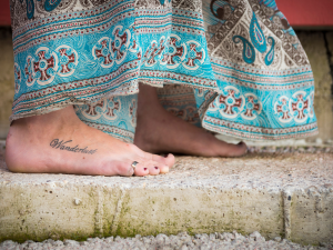 Tatuagem no pé feminina