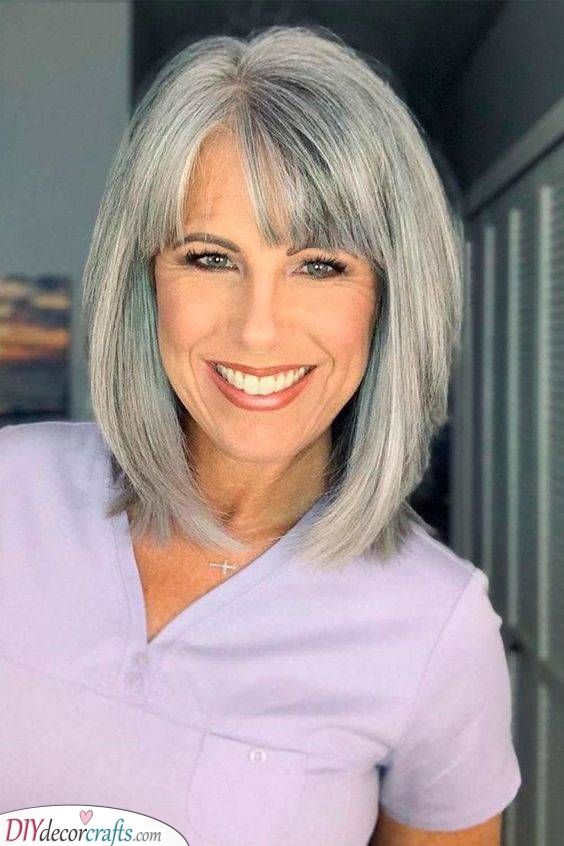 Long bob com franja