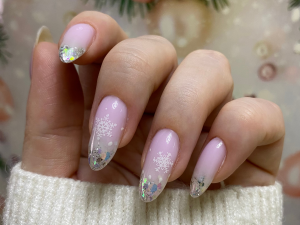 Unha em gel decorada inverno