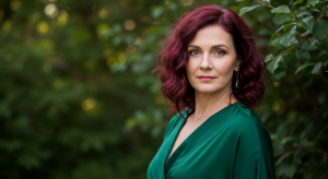 vermelho borgonha para mulheres de 40 anos