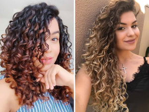 Mechas free hands em cabelos cacheados