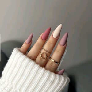 degradê de rosa unhas de outono