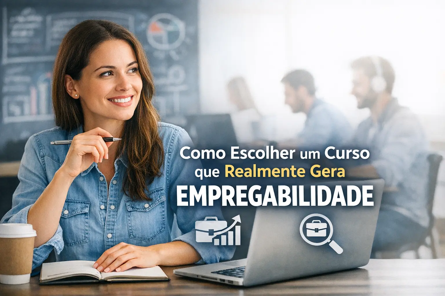 Mulher sorrindo em ambiente de aprendizagem com foco em empregabilidade